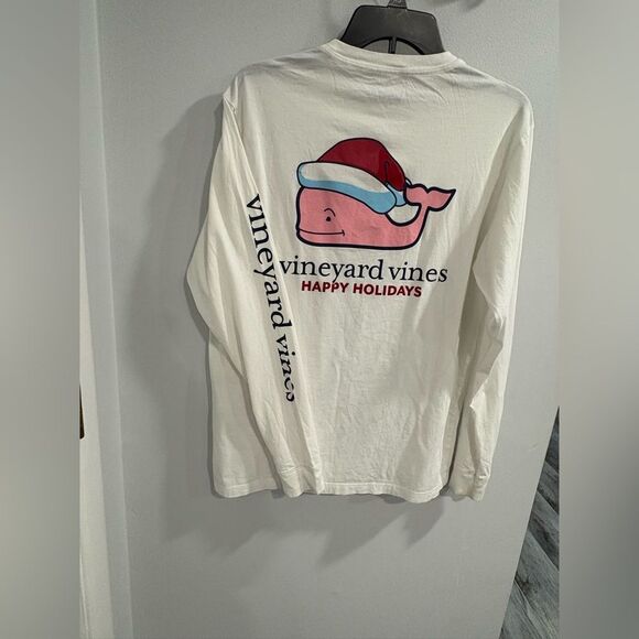 Vineyard Vines Festive Whale Long Sleeve - White and Pink - Picture 7 of 7